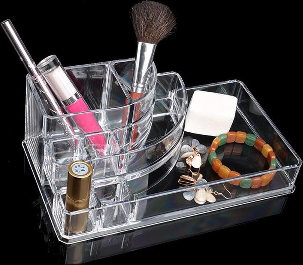 Sminkställ med 8 fack, SELENA ORGANISEUR MAQUILLAGE, 17,3 x 6,6 x H 9,4 cm, Klar