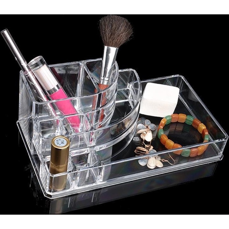 Sminkställ med 8 fack, SELENA ORGANISEUR MAQUILLAGE, 17,3 x 6,6 x H 9,4 cm, Klar