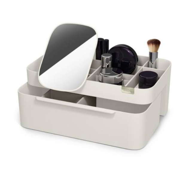 Sminkställ med låda och spegel, VIVA LARGE COSMETIC ORGANISER, Joseph Joseph, Benvit