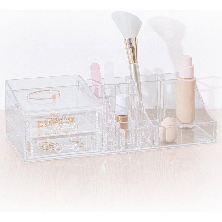 Sminkställ med lådor, SELENA ORGANISEUR TIROIS, 30,6 x 9 x 15,3 cm, Klar
