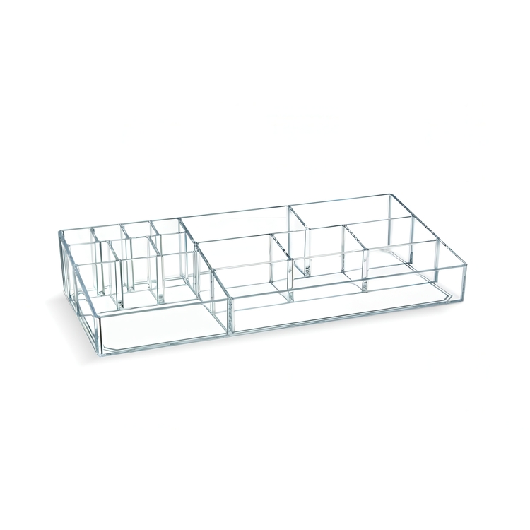Sminkställ, LIVING MAKE UP ORGANIZER XL, 35,5 x 16 x H 6,5 cm, Klar akryl