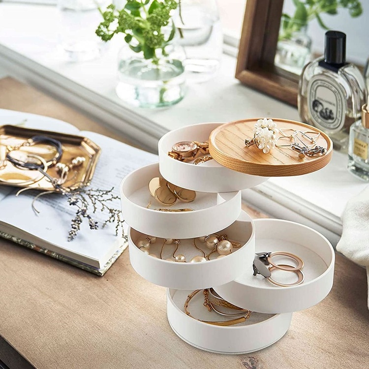 Smyckesask, 5 fack, TOSCA JEWELRY BOX, Yamazaki, Vit / Natur