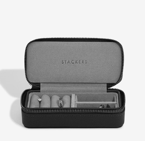 Smyckeskrin för resan, STACKERS, 7 x 16 x H 4,2 cm, Pebble Black 