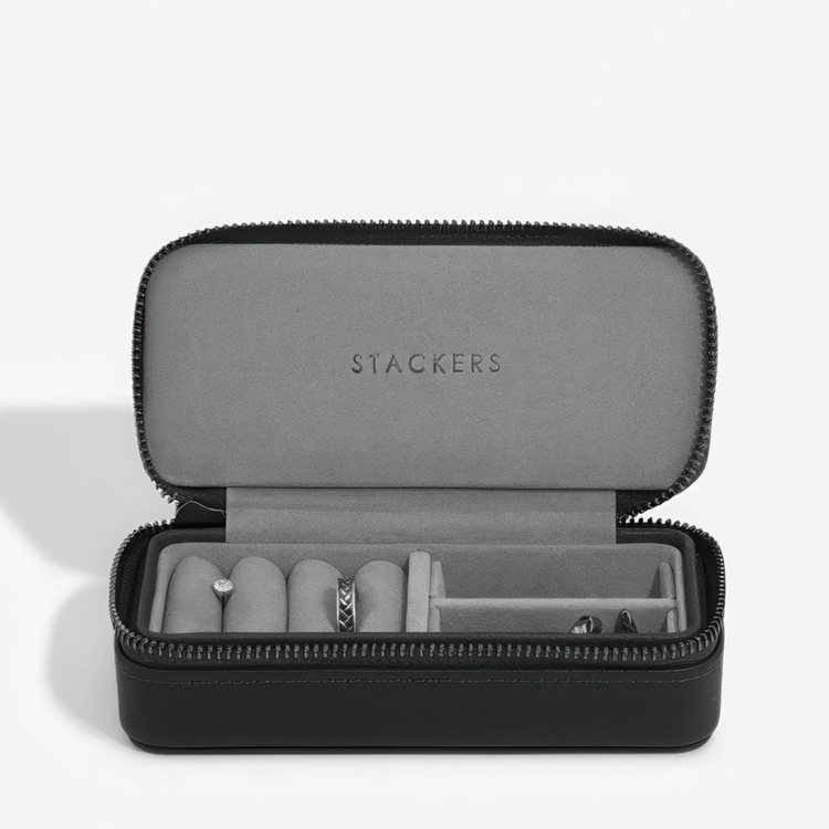Smyckeskrin för resan, STACKERS, 7 x 16 x H 4,2 cm, Pebble Black 