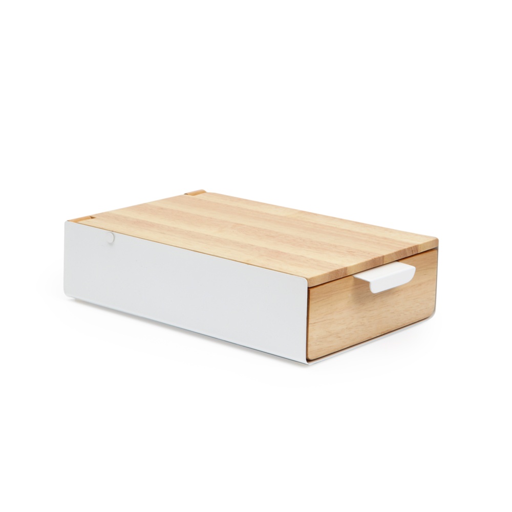 Smyckeskrin med spegel, REFLEXION, Umbra, 23,5 x 14 x H5,7 cm, Natur / Vit