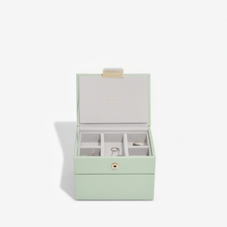Smyckeskrin, 2 våningar, MICRO STACKERS, 12,5 x 9 x H 9 cm, Sage Green