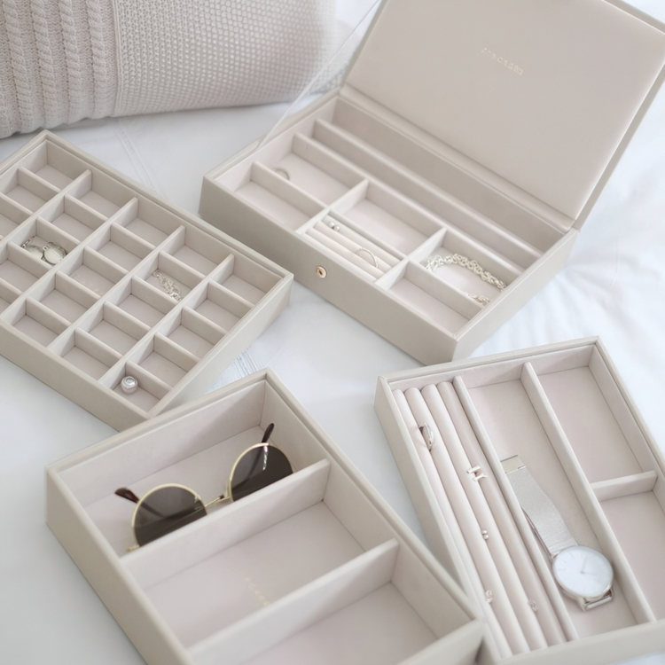 Smyckesskrin 4 våningar, Classic, Stackers, Beige
