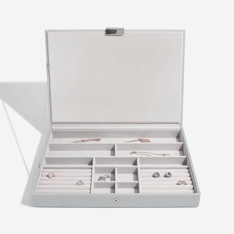 Smyckeskrin, Stort, SUPERSIZE STACKERS, 36 x 25 x H 4,7 cm, Pebble Gre