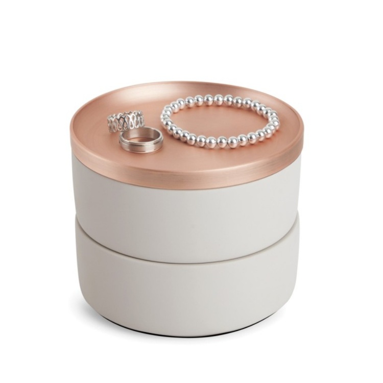 Smyckessask rund, TESORA, Ø 12,7cm, Umbra