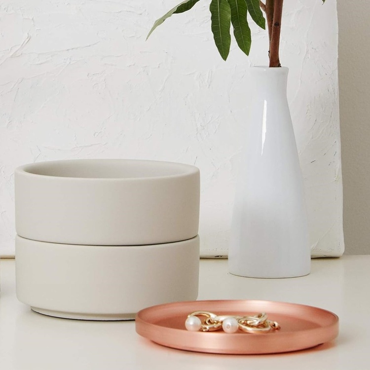 Smyckessask rund, TESORA, Ø 12,7cm, Umbra