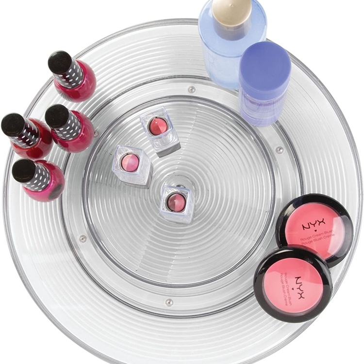Snurrbricka med upphöjd mitt, ID TURNTABLE ORGANISER, Ø 28 cm, Transparent