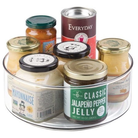 Snurrbricka av återvunnen plast, Hög kant, LAZY SUSAN, Ø 23 cm, Transparent