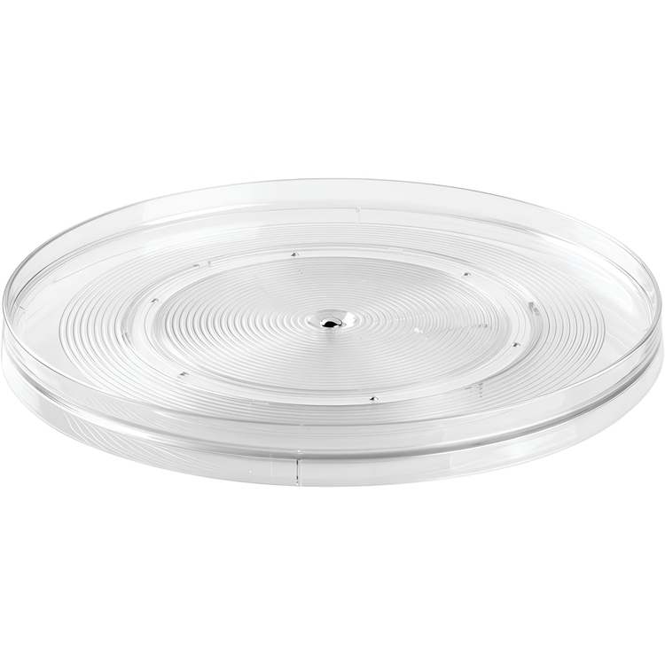 Snurrbricka av återvunnen plast, Stor, LARGE RPET TURNTABLE, Låg kant, Ø 35,6 cm, Transparent