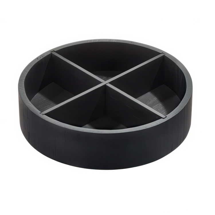 Snurrbricka trä, Med avdelare, THE HOME EDIT TURNTABLE, Ø 30,5 cm, Svart