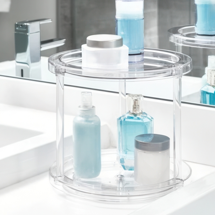 Snurrbricka, 2 våningar, THE HOME EDIT 2-TIER TURNTABLE, Ø 24 x H 22,2 cm, Transparent