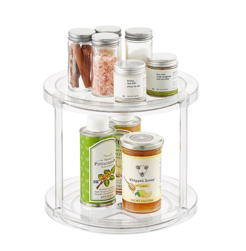 Snurrbricka, 2 våningar, THE HOME EDIT 2-TIER TURNTABLE, Ø 24 x H 22,2 cm, Transparent
