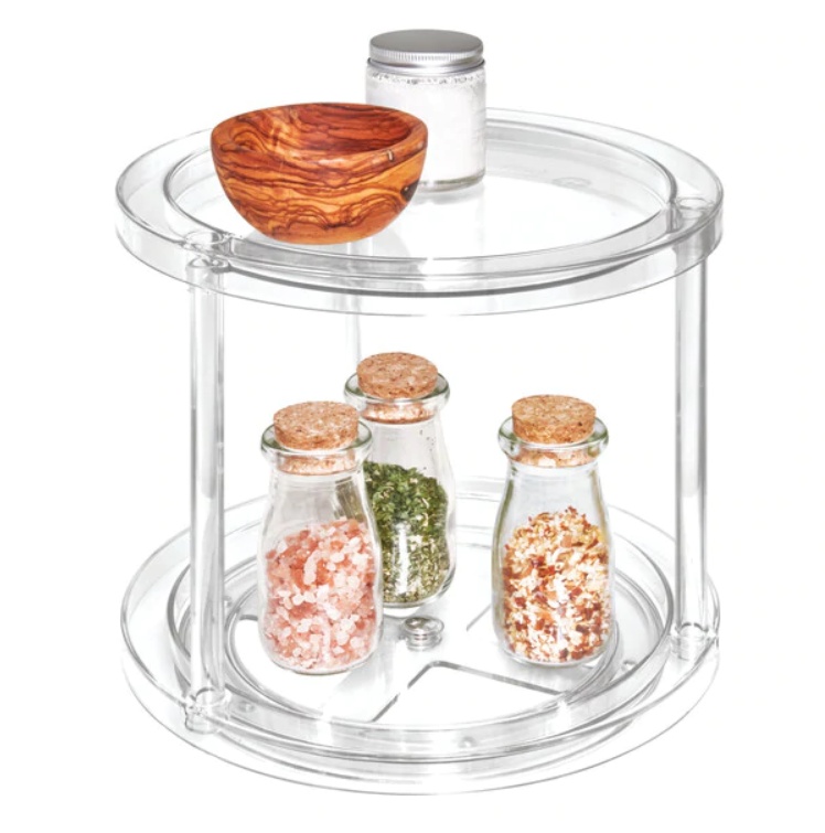 Snurrbricka, 2 våningar, THE HOME EDIT 2-TIER TURNTABLE, Ø 24 x H 22,2 cm, Transparent