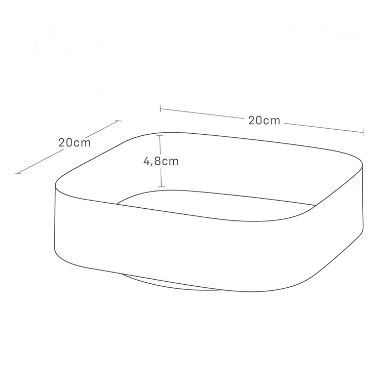 Snurrbricka, Fyrkantig, Hög kant, TOWER ROTATING TRAY, Yamazaki, 20 x 20 x H 6,3 cm