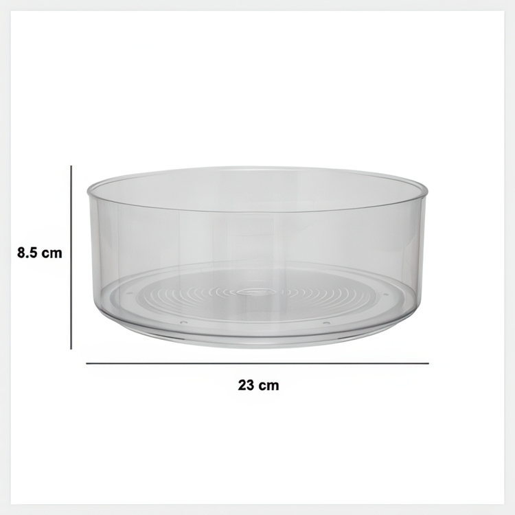 Snurrbricka, Hög kant, PLATEU ROTATIF, Ø 23 cm, Transparent