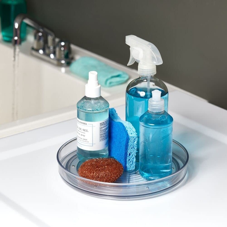 Snurrbricka, Liten, RPET TURNTABLE SMALL, Låg kant, Ø 23 cm, Transparent