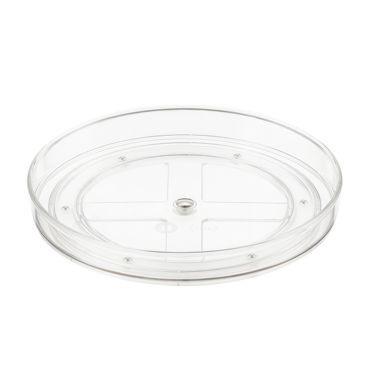 Snurrbricka, Liten, THE HOME EDIT SINGLE TIER TURNTABLE, Låg kant, Ø 23 cm, Transparent