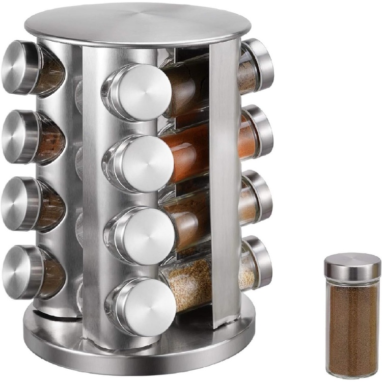Snurrställ för Kryddor, 16 burkar, ROTATING SPICE RACK, Ø 21 x H 28,5