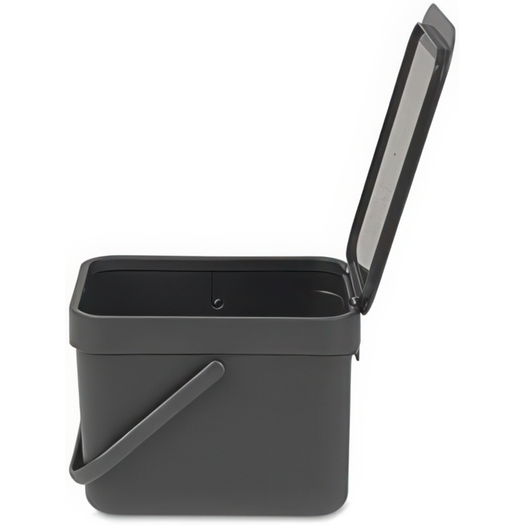 Sophink, Liten, BRABANTIA SORT & GO WASTE BIN, 6 L, Mörkgrå