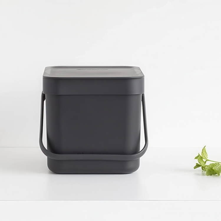 Sophink, Liten, BRABANTIA SORT & GO WASTE BIN, 6 L, Mörkgrå