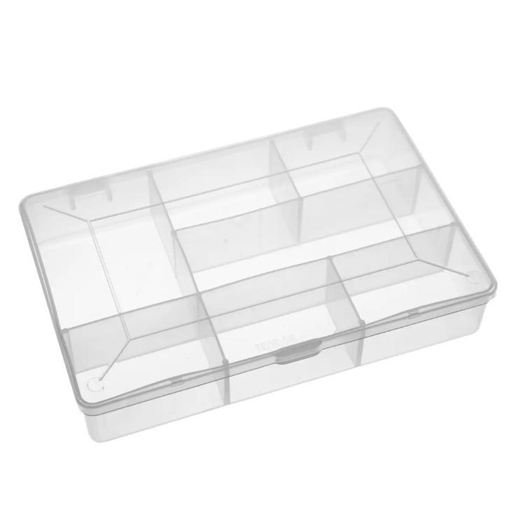 Sorteringsask med lock, 14 fack, DIY LARGE BOX, 27,2 x 19 x H 4 cm, Klar