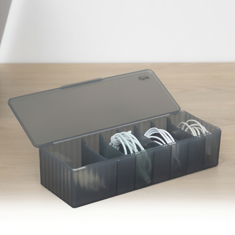 Sorteringsask, Avlång, 7 fack, CORD STORAGE BOX, 27,5 x 10 x H 6,5 cm
