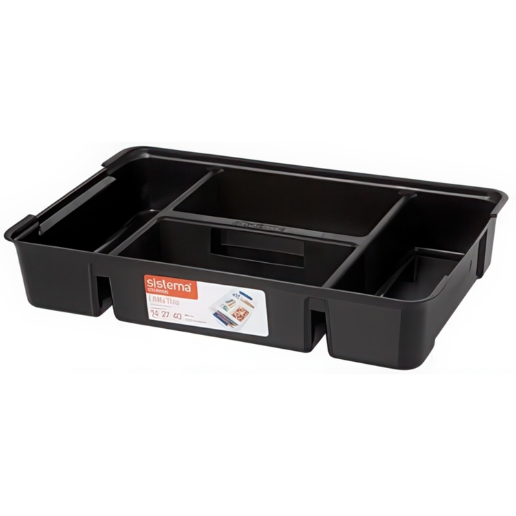 Sorteringsbricka med handtag, SISTEMA LARGE UTILITY TRAY, Large, 47,5 x 30 x H 9 cm, Svart