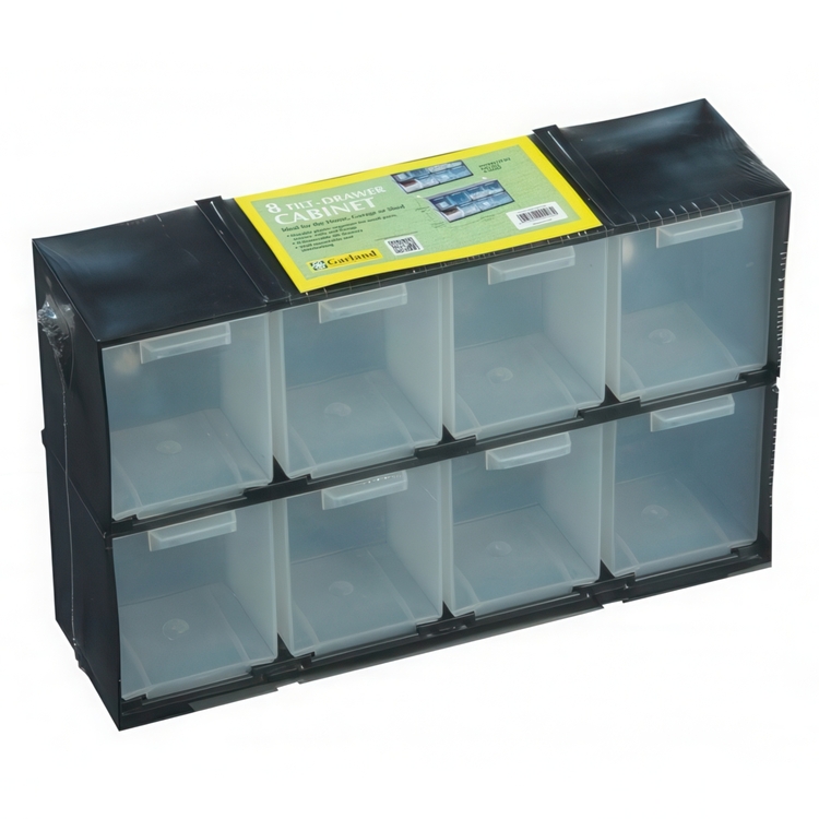 Sorteringslåda med 8 lutande lådor, TILT DRAWER CABINET, 32,5 x 9 x H 20,8 cm, Garland, Grå