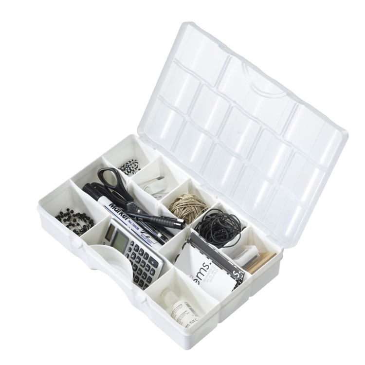 Sorteringslåda med lock, 13 fack, SMARTSTORE ORGANIZER MEDIUM, 29 x 19 x H6 cm