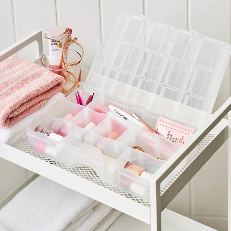 Sorteringslåda med lock, 13 fack, SMARTSTORE ORGANIZER MEDIUM, 29 x 19 x H6 cm