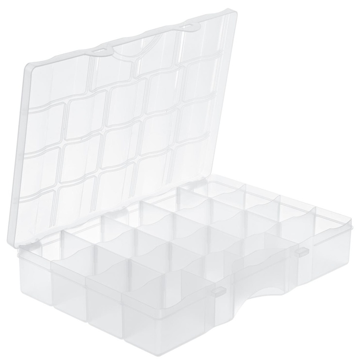 Sorteringslåda med lock, 19 fack, SMARTSTORE ORGANIZER LARGE, 38 x 27 x H 7cm, Klar