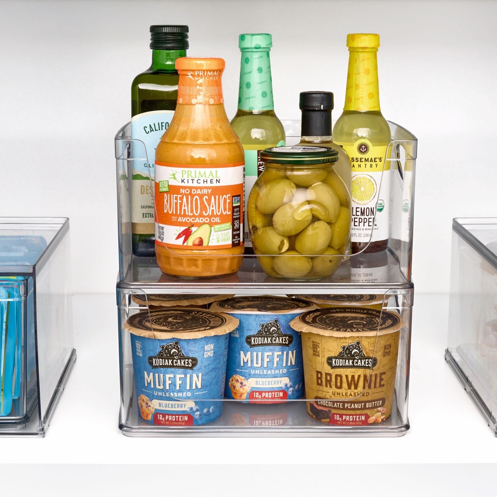 Stapelbar korg, Öppen front, RPET CABINET OPEN FRONT, 25,4 x 20,3 x H 12,7 cm, Transparent