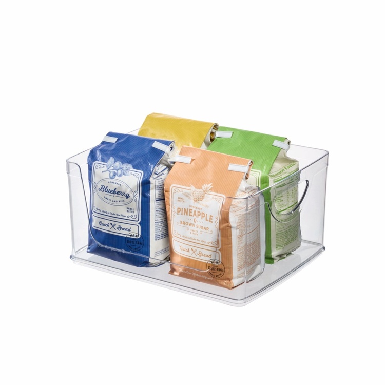 Stapelbar korg, Öppen front, RPET CABINET OPEN FRONT, 25,4 x 20,3 x H 12,7 cm, Transparent