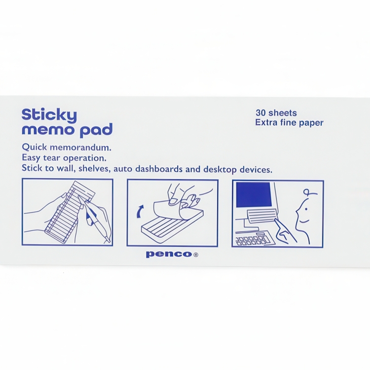 Stickers för månadsplanering, 30 blad, PENCO STICKY PAD MONTHLY, 7,4 x H 18 cm