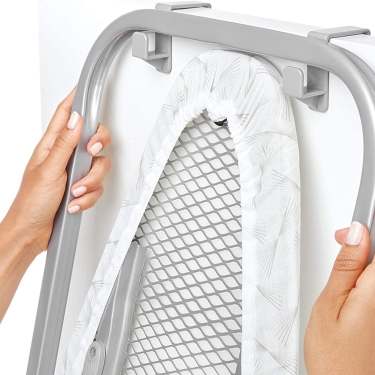 Strykbräda, Över dörr, TABLA DE PLANCHAR ABATIBLE, 110 x 33 cm, Vit / grå