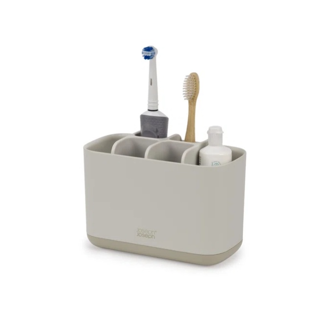 Ställ för eltandborstar, EASY STORE ECRU, 18 x 9 x H 11,5 cm, Joseph Joseph, Grå-Beige