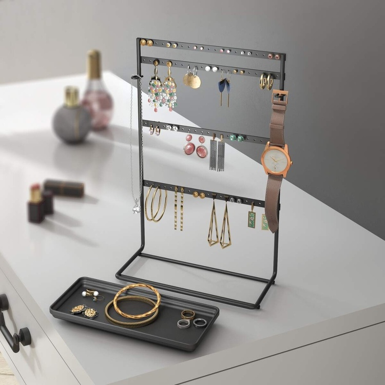 Ställ för Örhängen, MY PENDANTS, 22 x 11 x H 36 cm, Svart