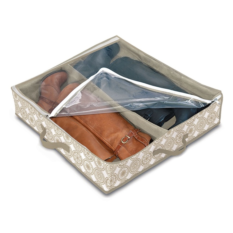 Stövelförvaring under sängen, mjuk, ELLA SAND, 60 x 50 x H12 cm, Beige