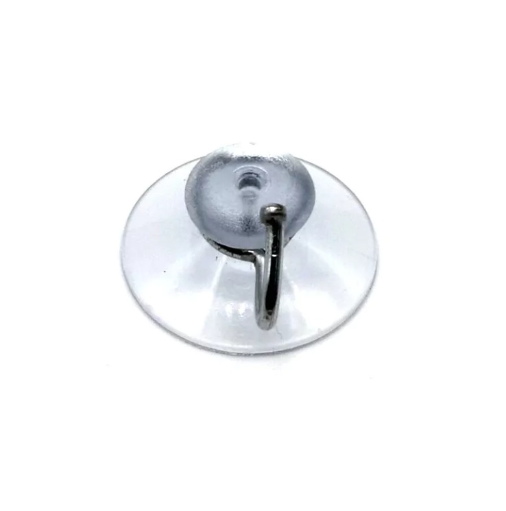 Sugpropp med krok, MINI HOOK, Ø 3 cm, Klar / Silver
