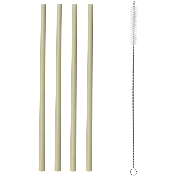 Sugrör i Bambu, återanvändbara, med borste, 4 st, TYPHOON BAMBOO, 20 c