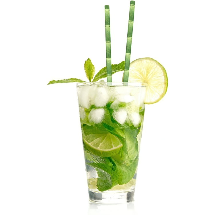 Sugrör i papper av bambu, Storpack 144 st, BAMBOO PAPER STRAWS, 20 cm, Gröna