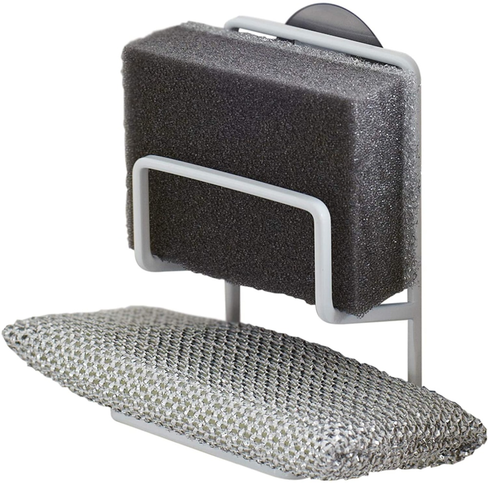 Svamphållare med sugpropp, TOWER DOUBLE SPONGE HOLDER, 7,5 x 6,3 x H 1