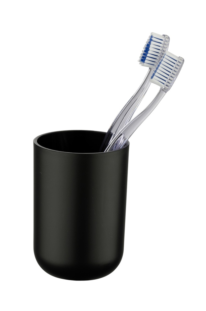 Tandborsthållare / mugg, BRASIL, Ø 7,3 x H 10,3 cm, Svart