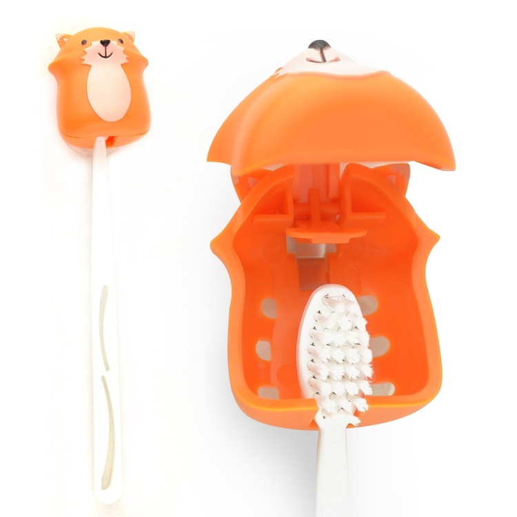 Tandborsthållare med sugproppsfäste, FOX, Kikkerland, Orange