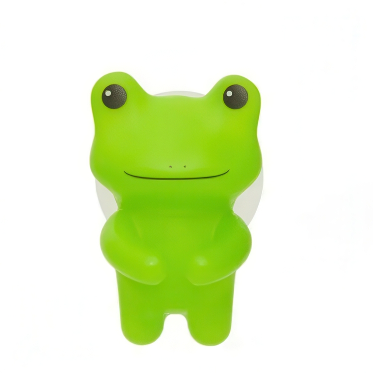 Tandborsthållare med sugproppsfäste, FROG, 4 x 5 x H 6 cm, Grön