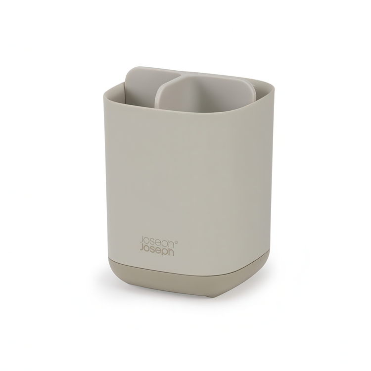 Tandborstmugg för eltandborstar, EASY STORE ECRU, 9 x 9 x H 12,7 cm, Joseph Joseph, Grå-Beige